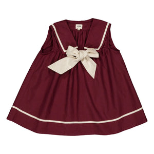 Loir - Gabriella Kleid mit Leinenschleife | Bordeaux