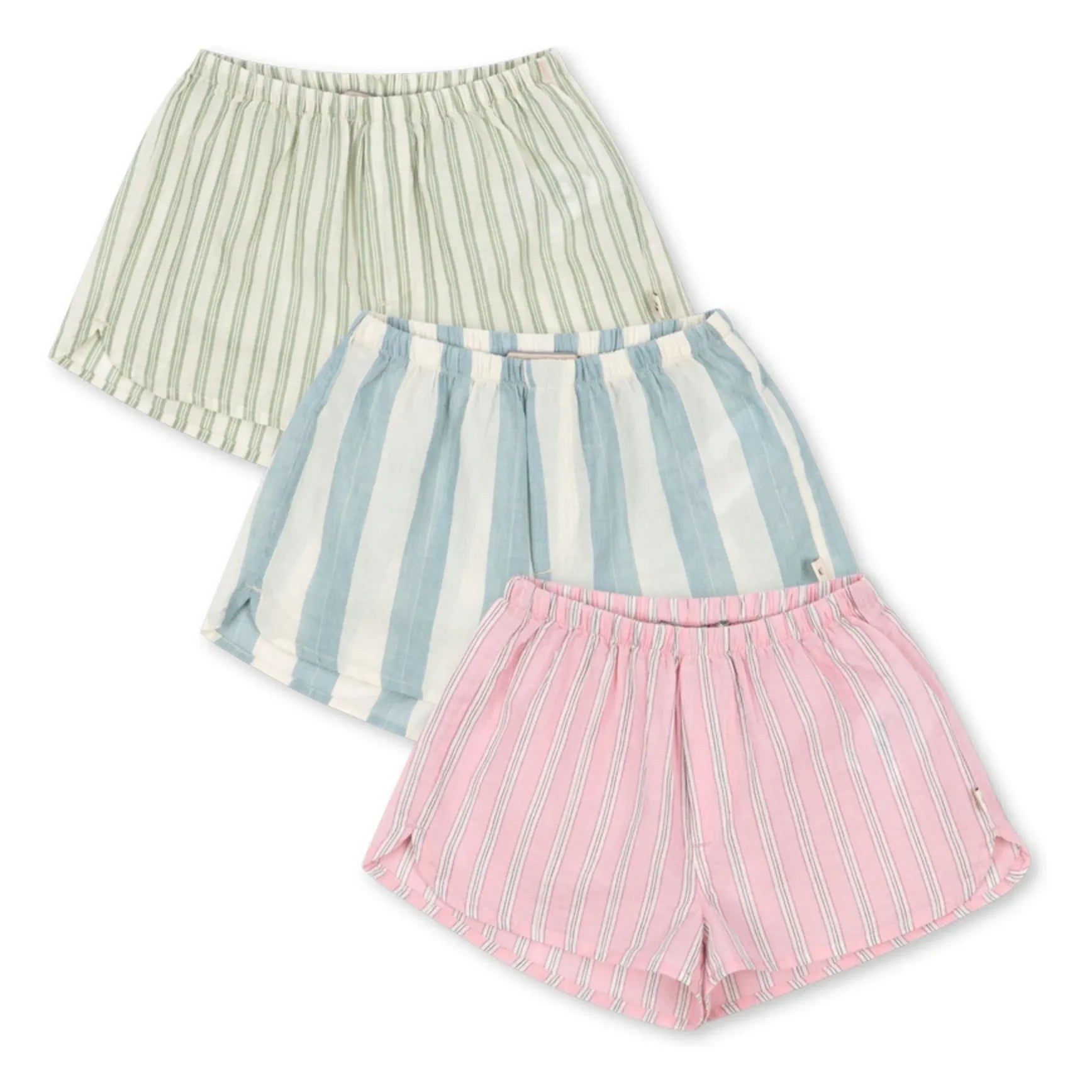 Konges Sløjd - 3er-Set Asli Bio-Baumwollshorts mit Streifen | Rosa