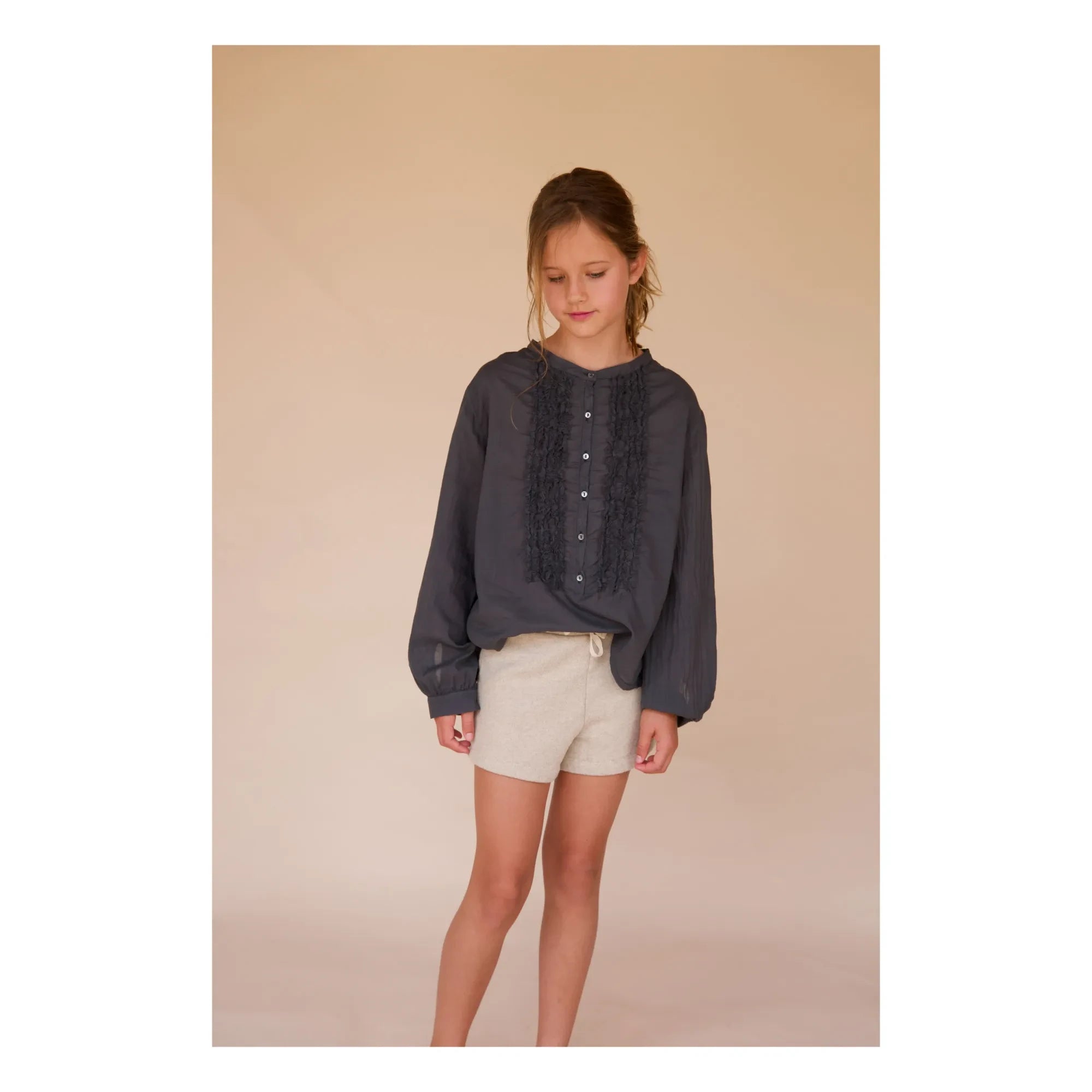 Longlivethequeen - Geraffte Bluse | Marineblau