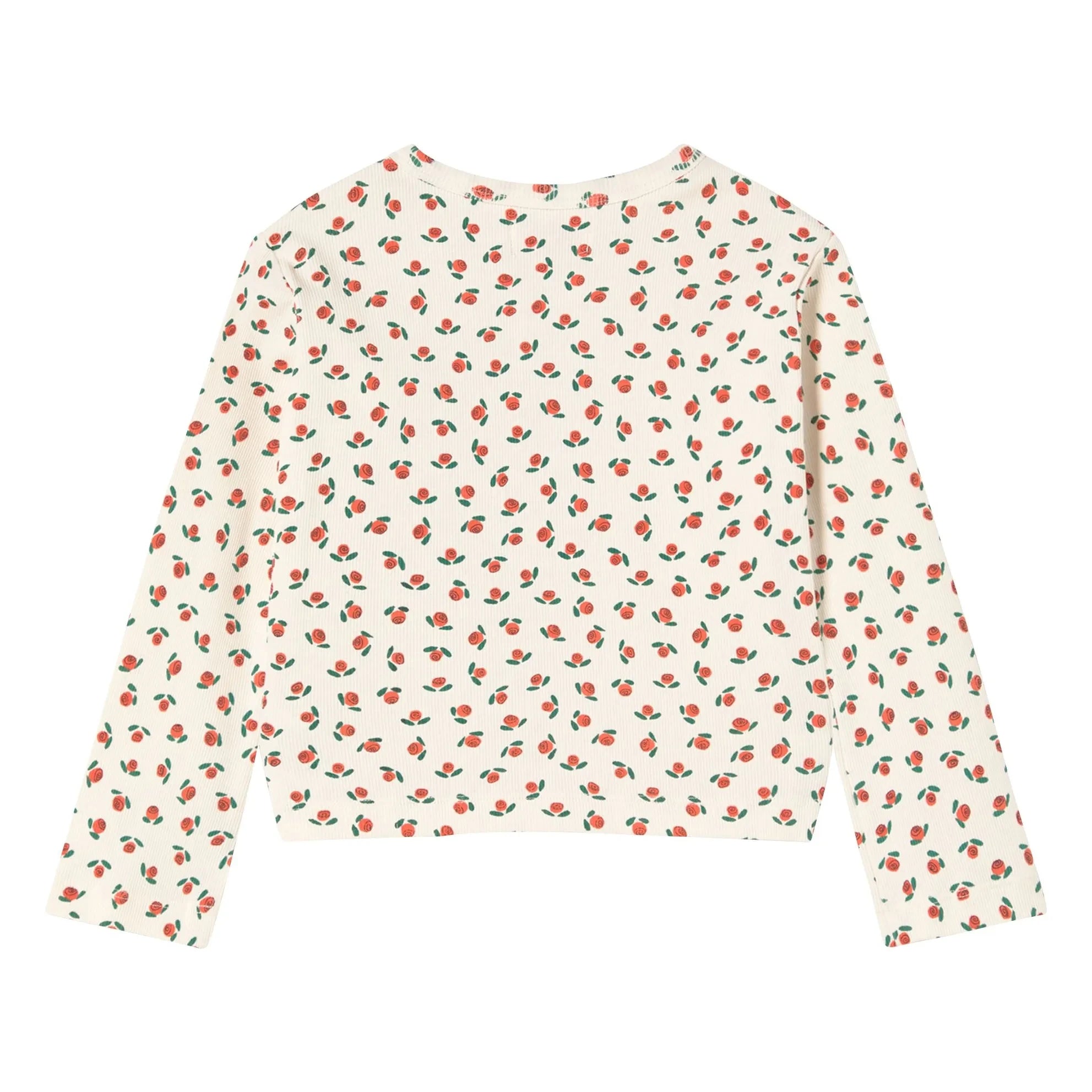 Tinycottons - Geripptes Tanktop Rosen Bio-Baumwolle | Weiß