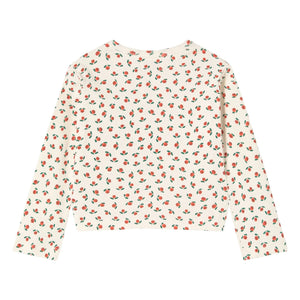 Tinycottons - Geripptes Tanktop Rosen Bio-Baumwolle | Weiß