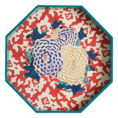 Lisa Corti - Arabesque Corolla Geranium lackiertes Tablett | Blau