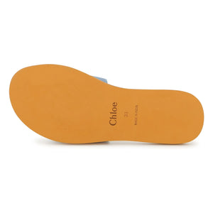 Chloé - Logo Sandalen | Grau-Blau