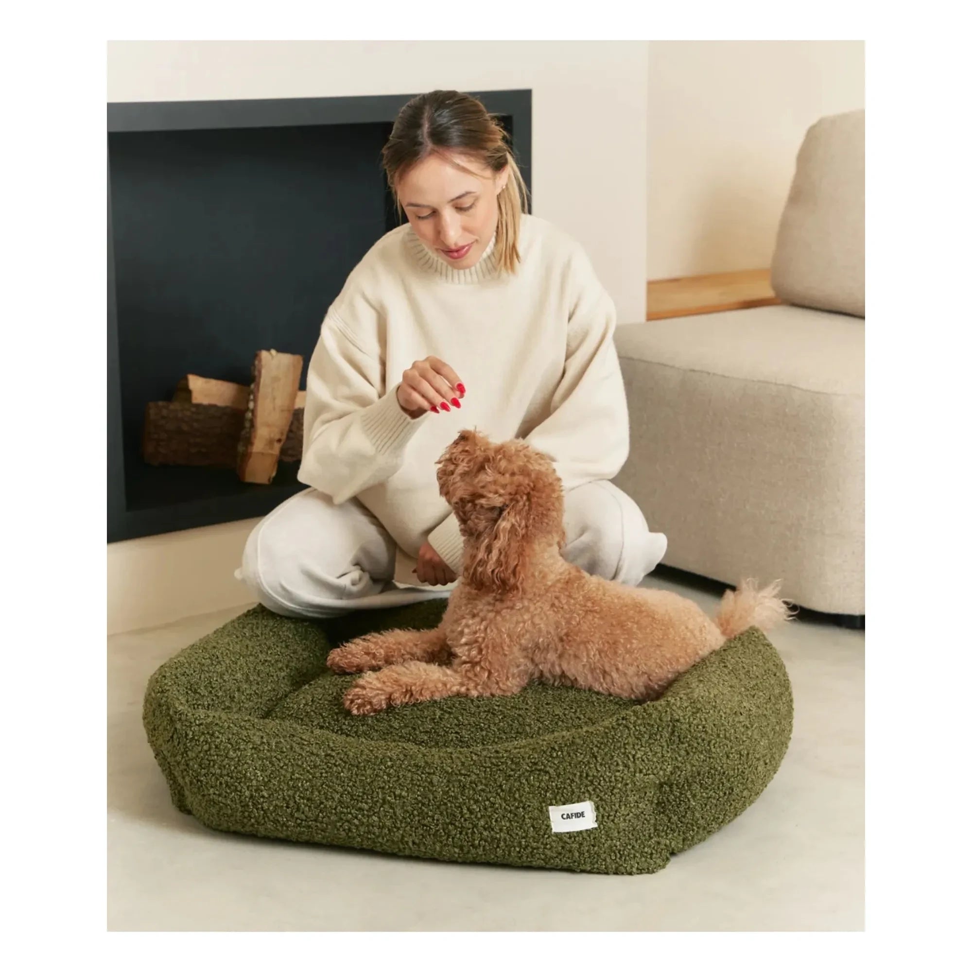Cafide - Snozy Frottee Hundebett | Grün