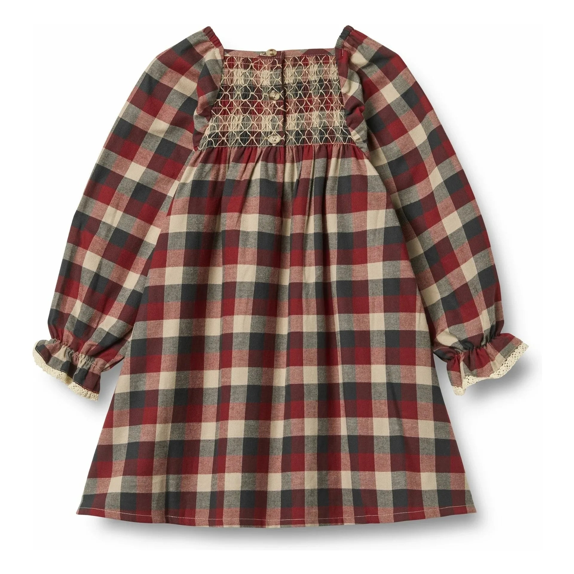 Wheat - Bella Kleid Bio-Baumwolle kariert | Rot