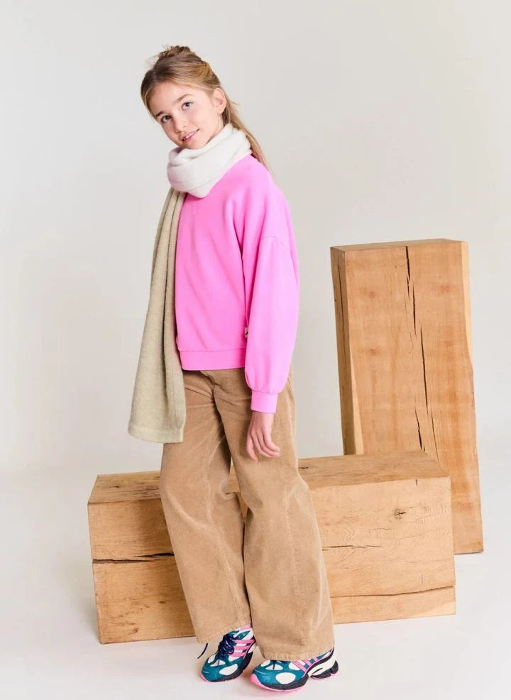 AO76 - Violetta aus recycelter Baumwolle Sweatshirt | Fluoreszierendes Pink