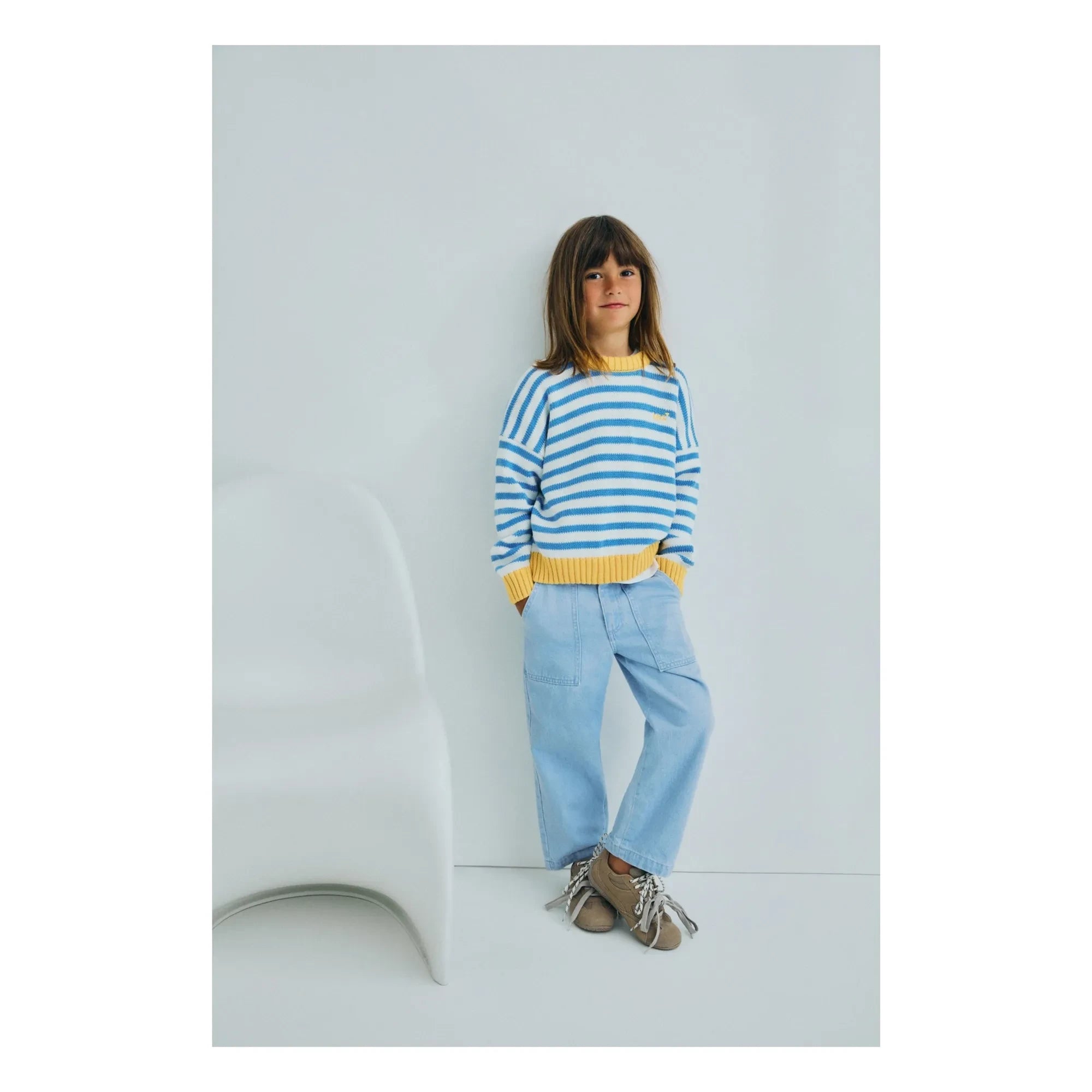 the new society - Gestreifter Marigold Pullover | Hellblau