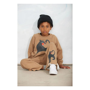 Mini Rodini - Panther organik pamuk sweatshirt | Kahverengi