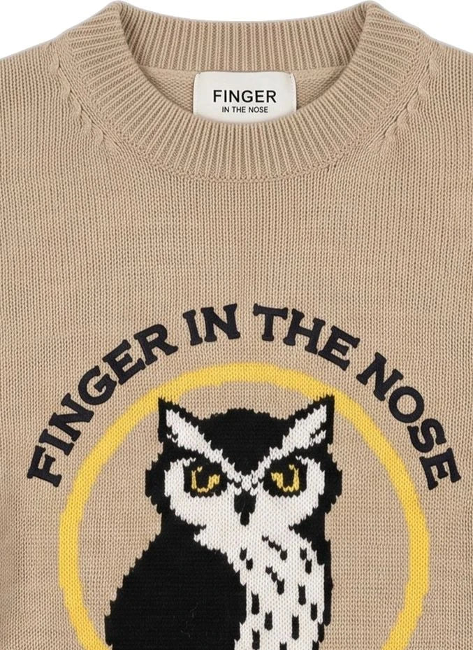 Finger in der Nase - Pul Sally Academy Merinowolle | Taupe braun