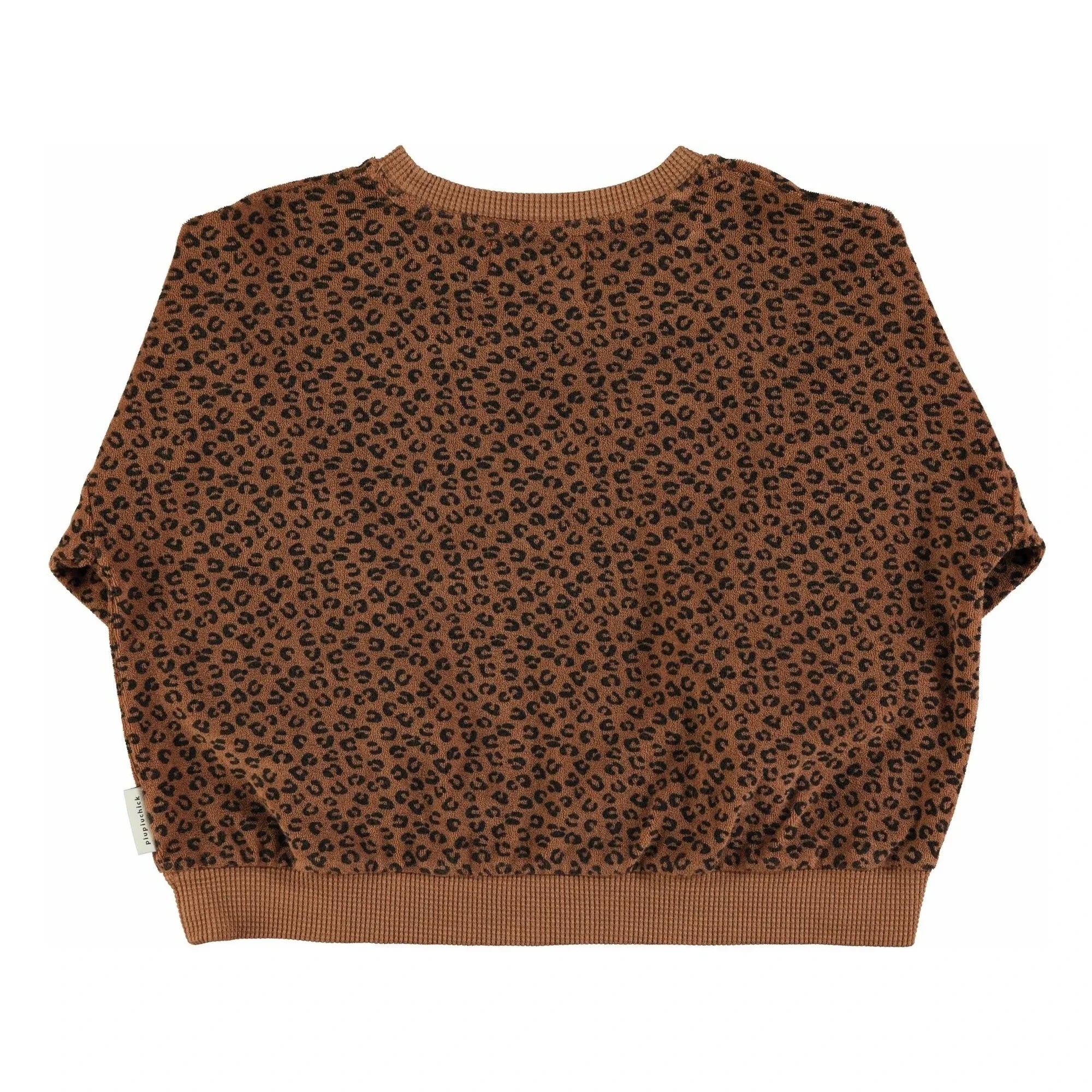 Piupiuchick - Leopard Sweatshirt Bio-Baumwollfrottee | Braun