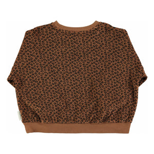 Piupiuchick - Leopard Sweatshirt Bio-Baumwollfrottee | Braun