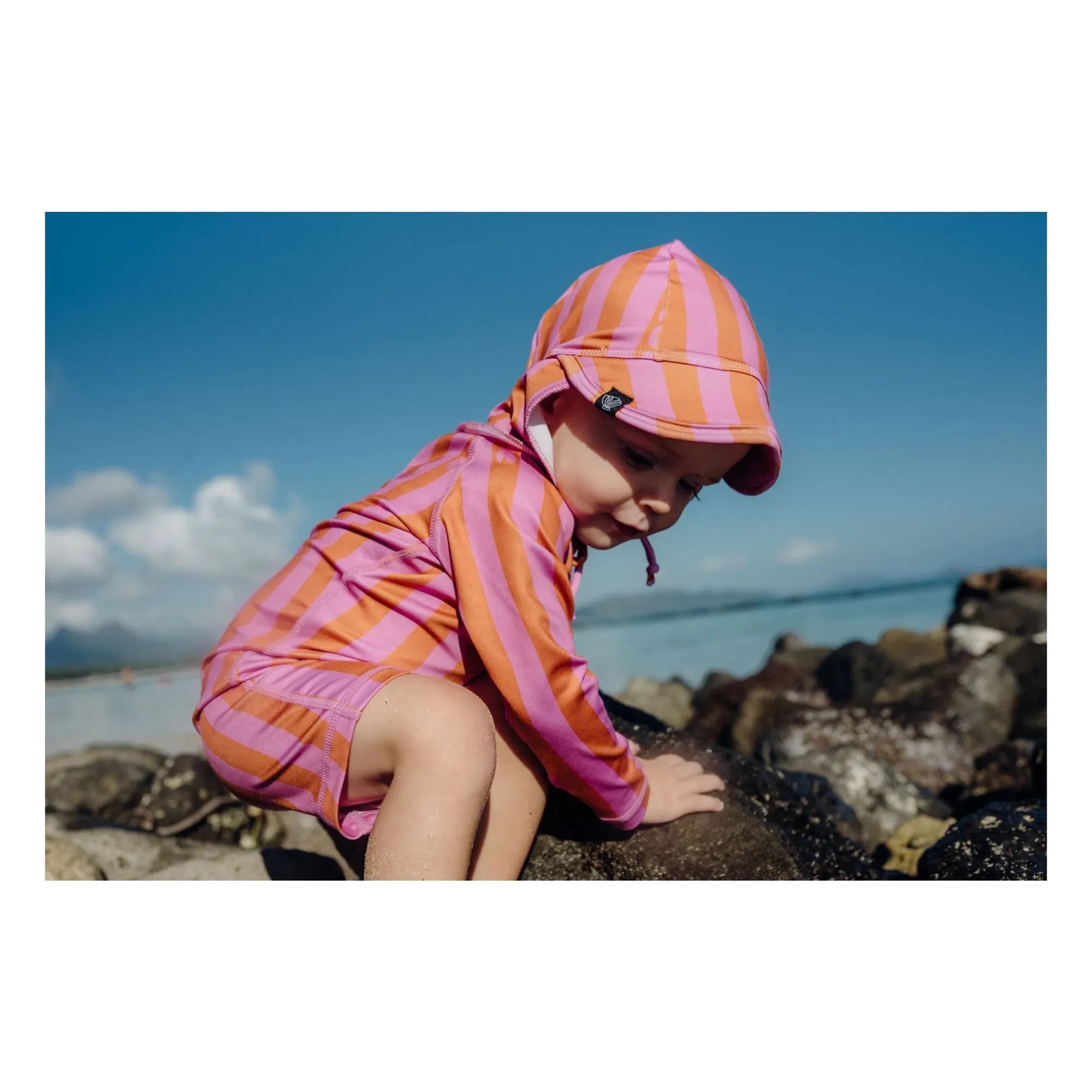 Beach & Bandits - Aloha Gestreifter UV-Schutz Hut aus recycelten Fasern | Rosa