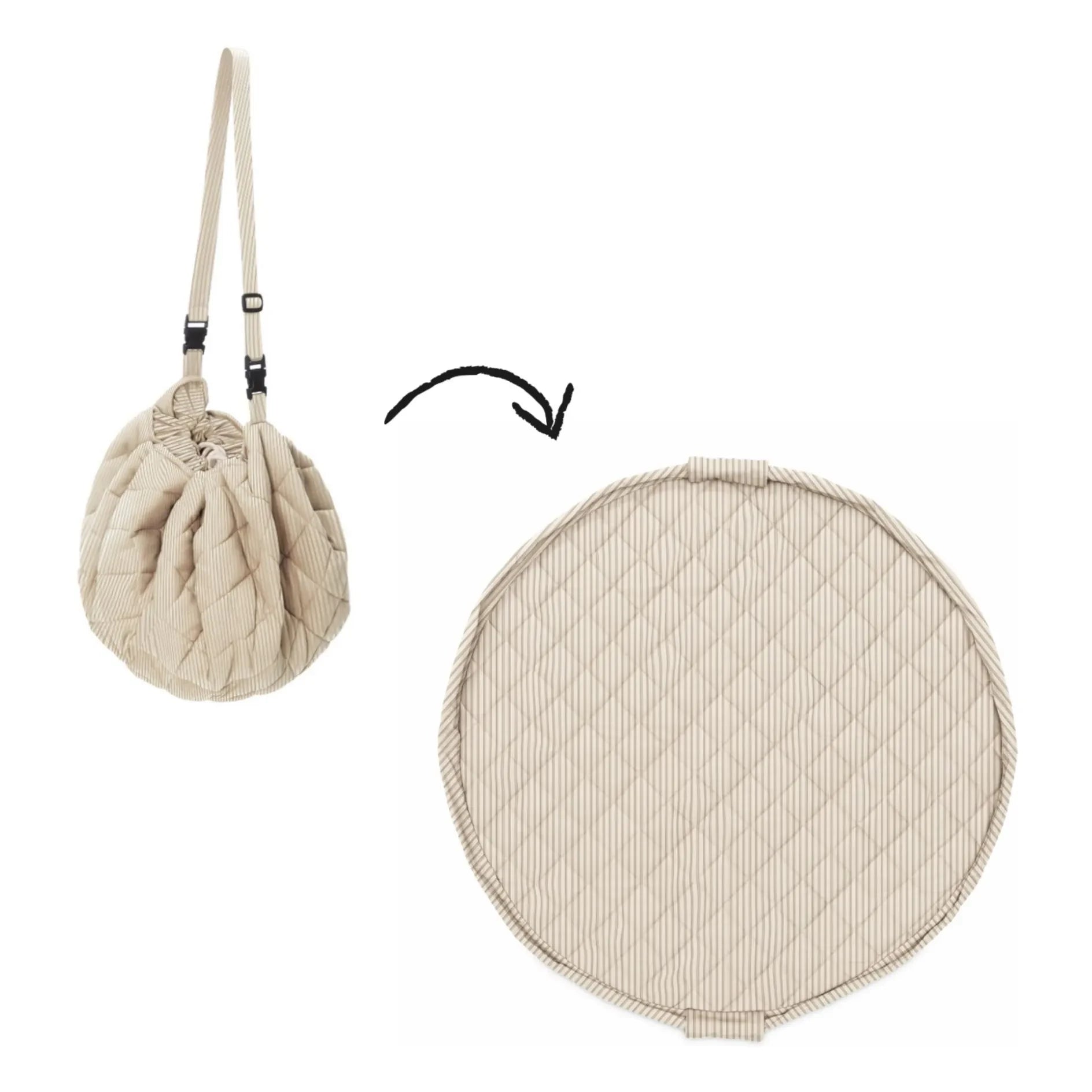 Play and Go - Noomad Wickeltasche / Spielmatte für Kleinkinder - Streifen | Blau