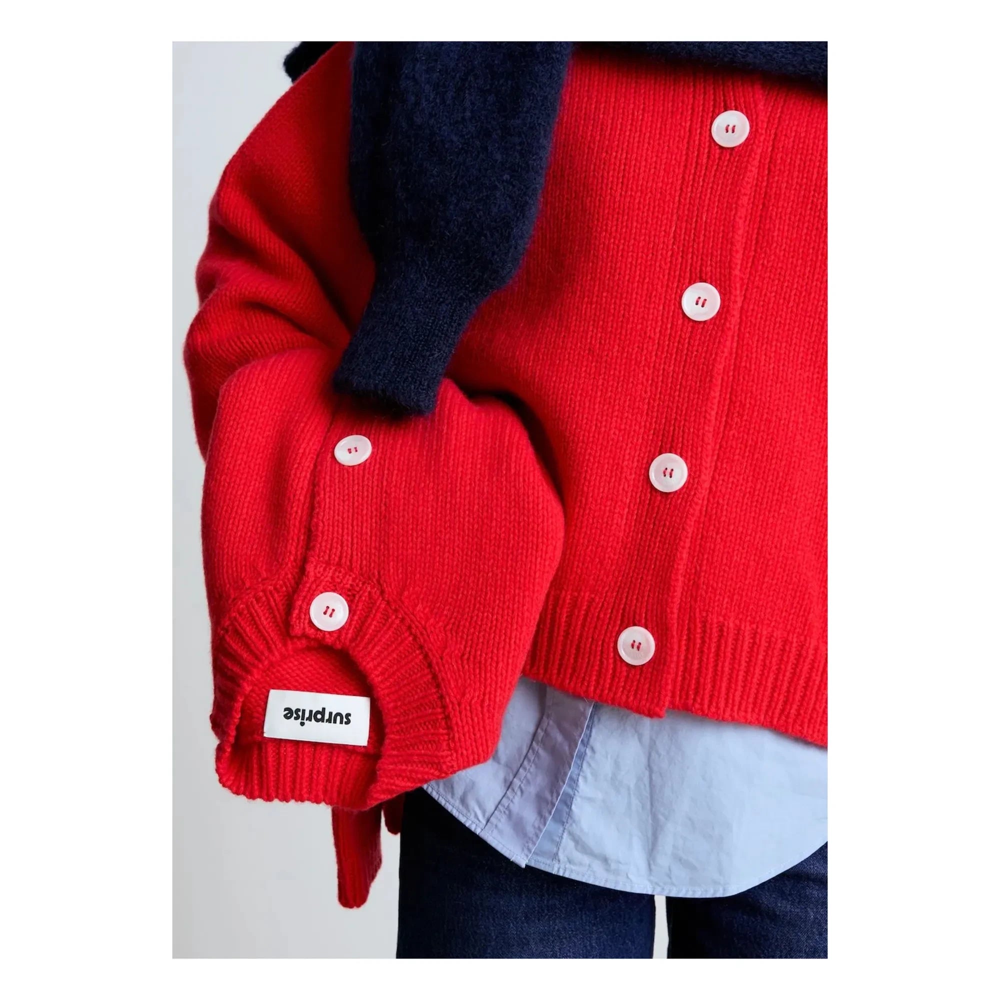 Surprise Paris - Emma Merinowolle und Kaschmir Strickjacke | Rot