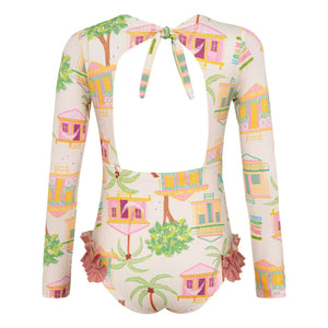 Pepita & Me - Alana Island Langarm-Badeanzug | Ecru