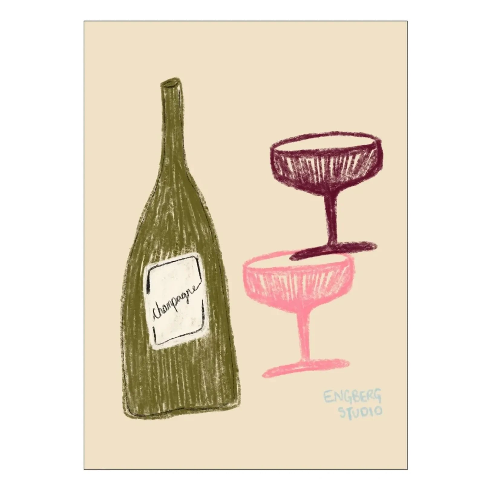 Poster und Rahmen – Poster „Champagner mit den Damen“
