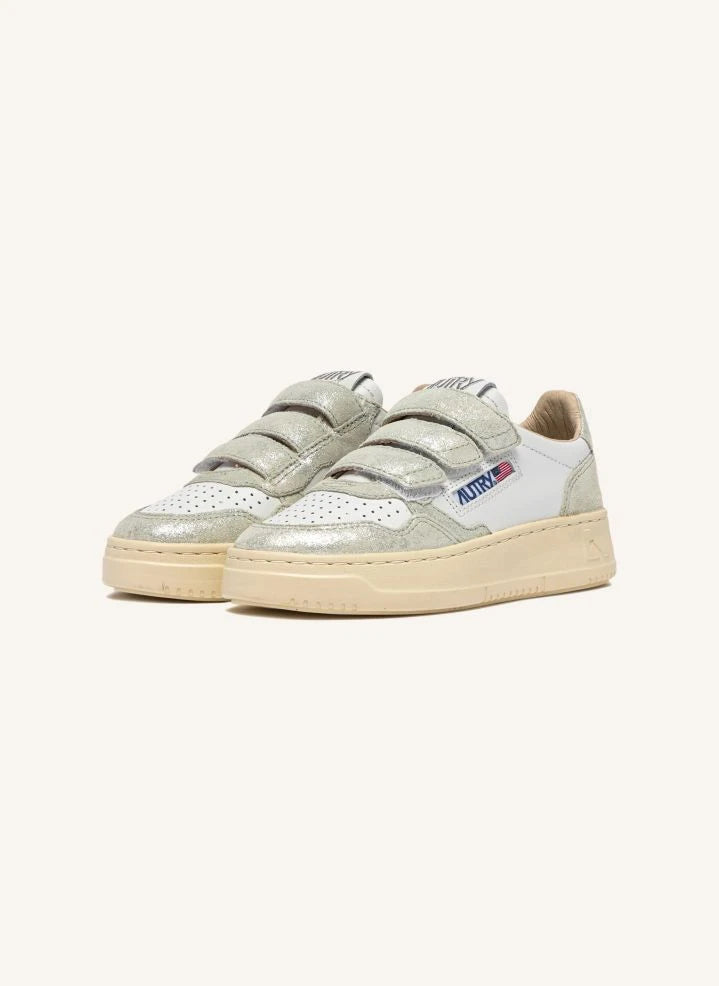 Autry - Kidstripes Niedrige Wildleder-Sneaker | Silber