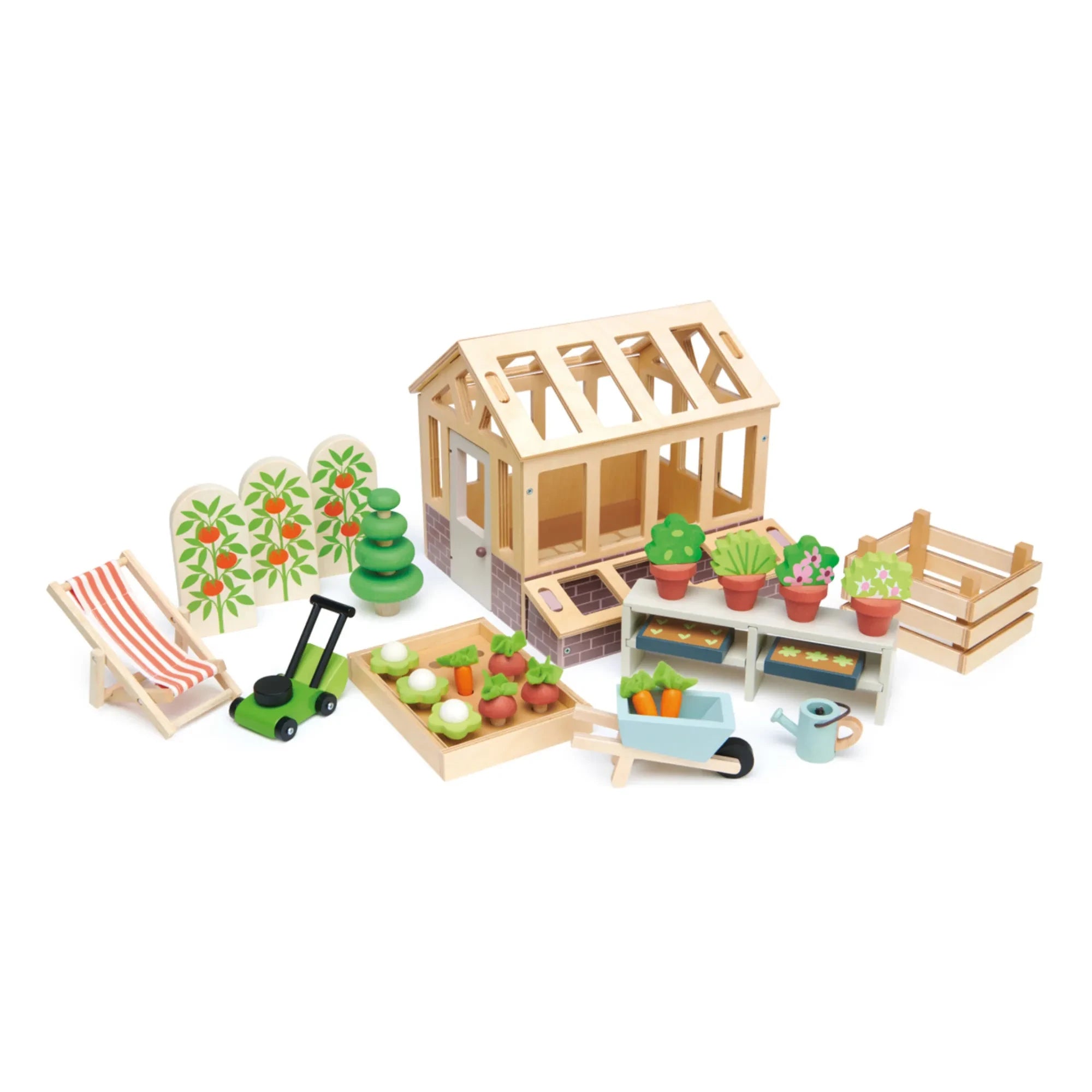 Tender Leaf Toys – Gewächshaus aus Holz und Zubehör