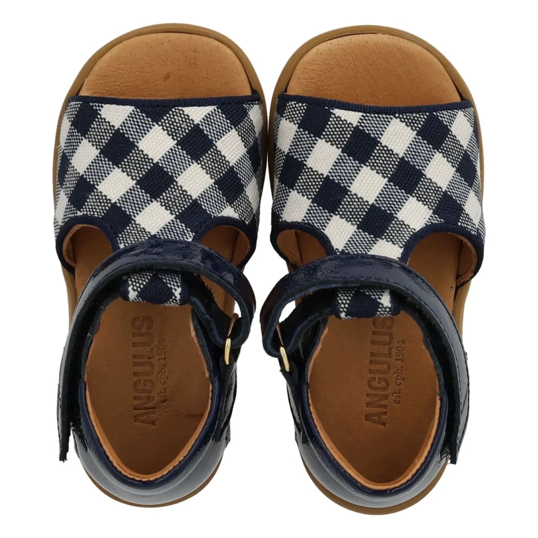 Angulus - Karierte Sandalen | Dunkelblau