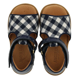 Angulus - Karierte Sandalen | Dunkelblau