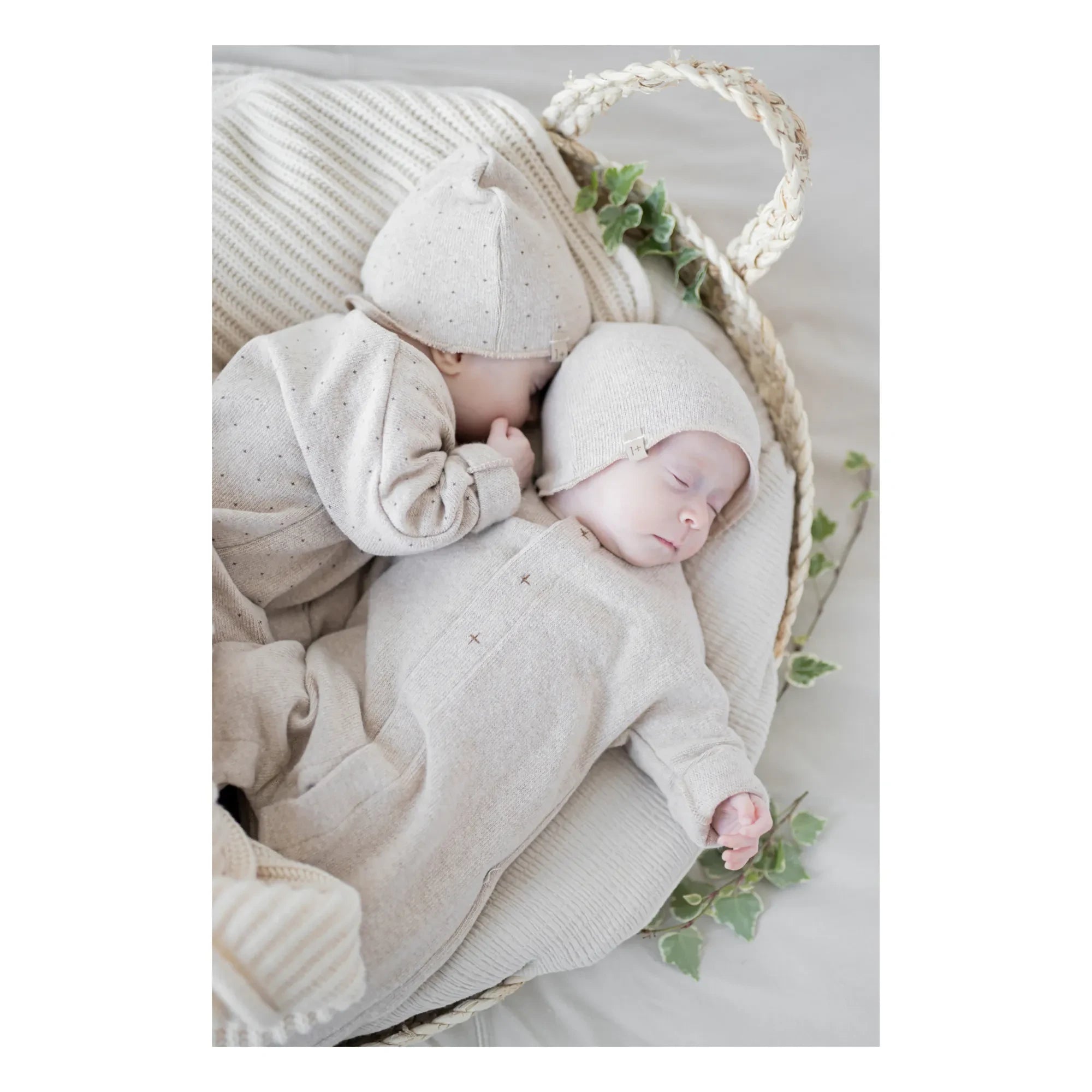 1+ in der Familie - Lis Bio-Baumwoll-Bodys für Babys - 2er Set | Beige