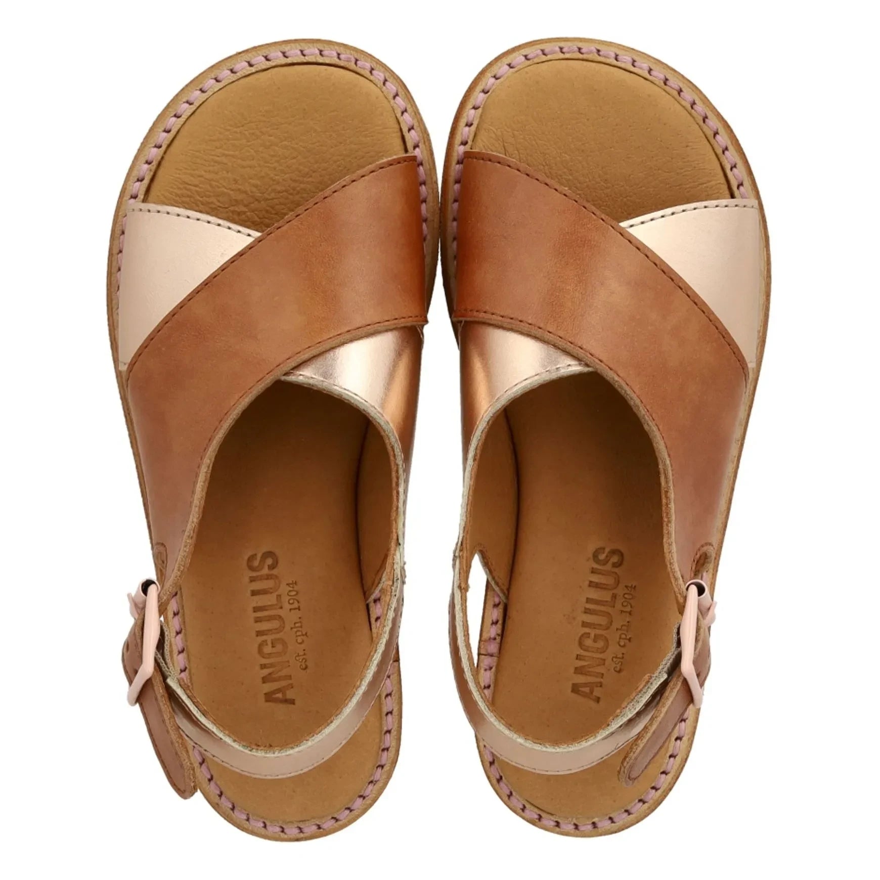 Angulus - Kontrast Sandalen | Roségold