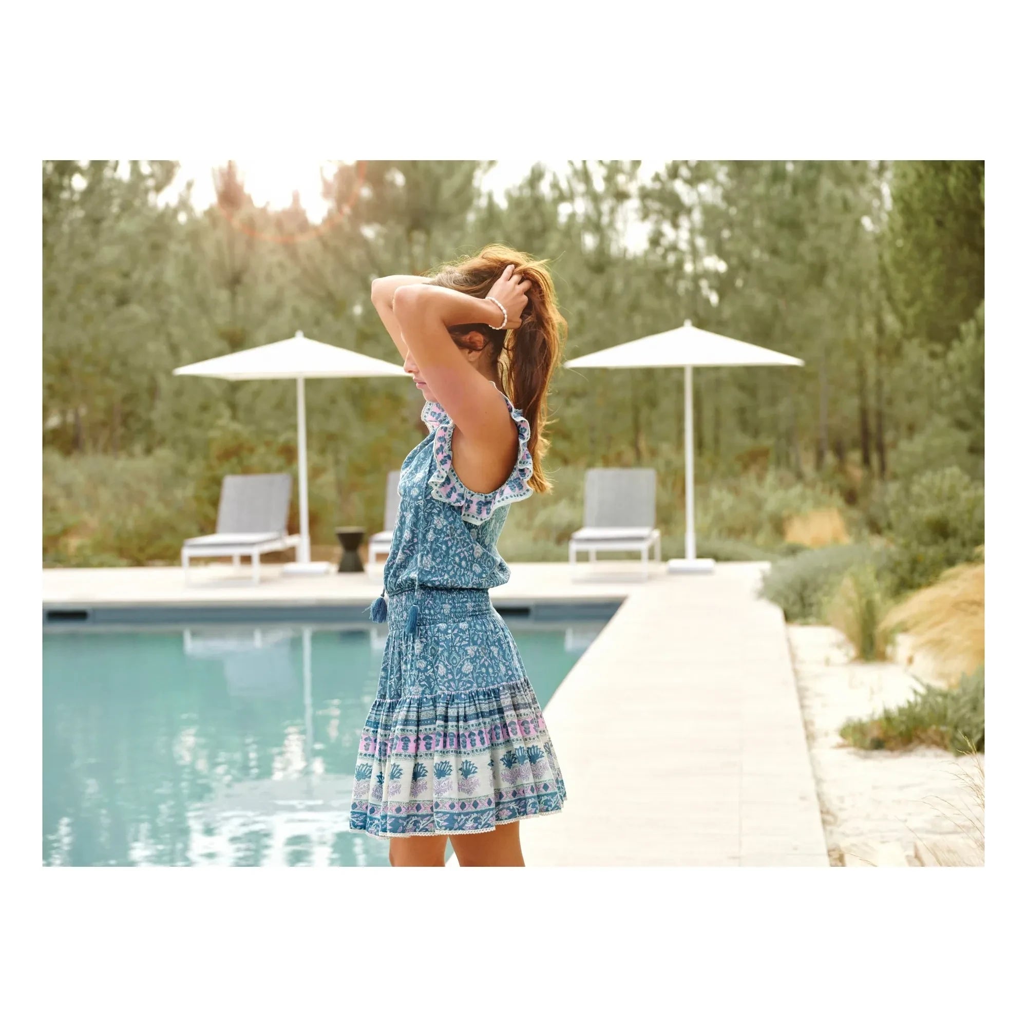 M.A.B.E. - Myla Pamuk Desenli Elbise | Mavi