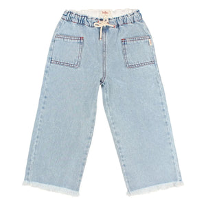 Búho - Links gefärbte, ausgewaschene Jeans | Hellblau