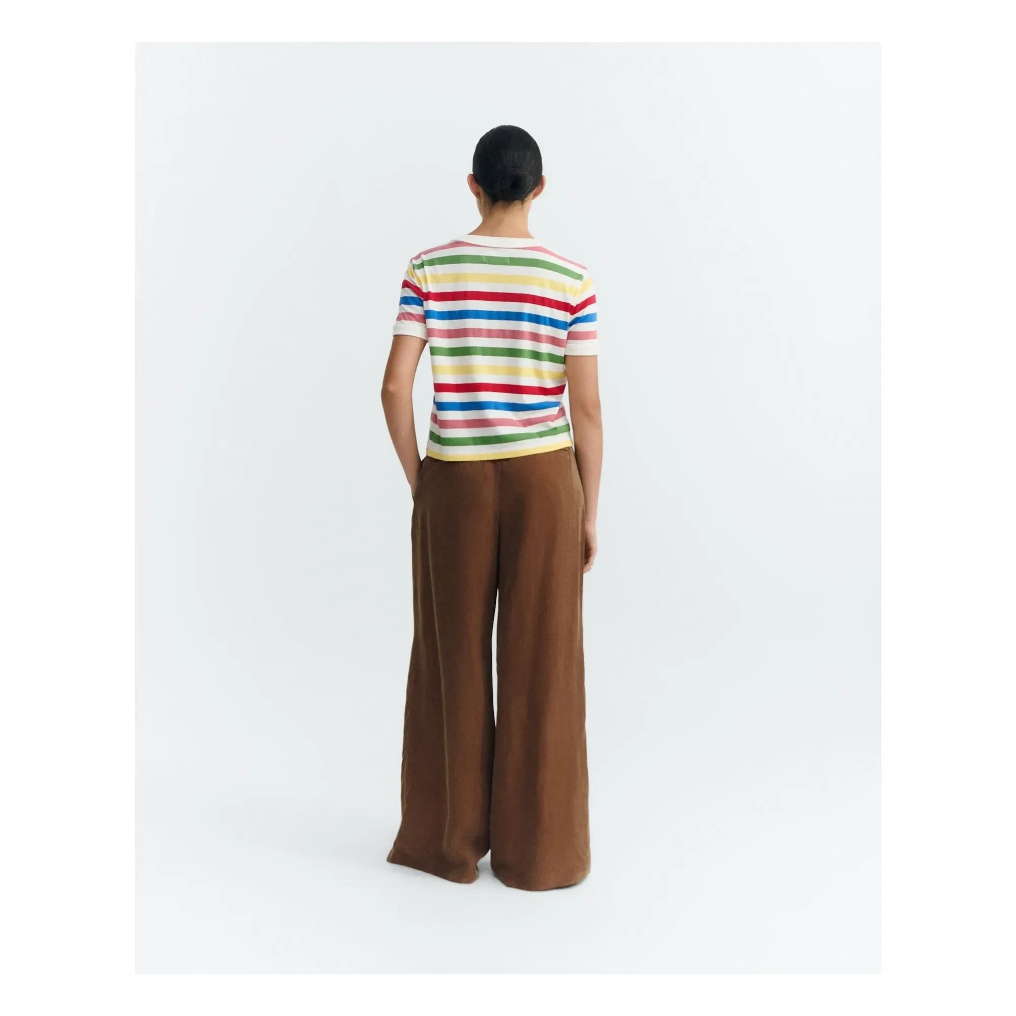 Thinking Mu - Gestreiftes T-Shirt Zowie Bio-Baumwolle | Gelb