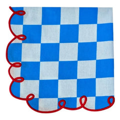 Bitossi - Dama Azzurro karierte Servietten - 2er-Set | Blau