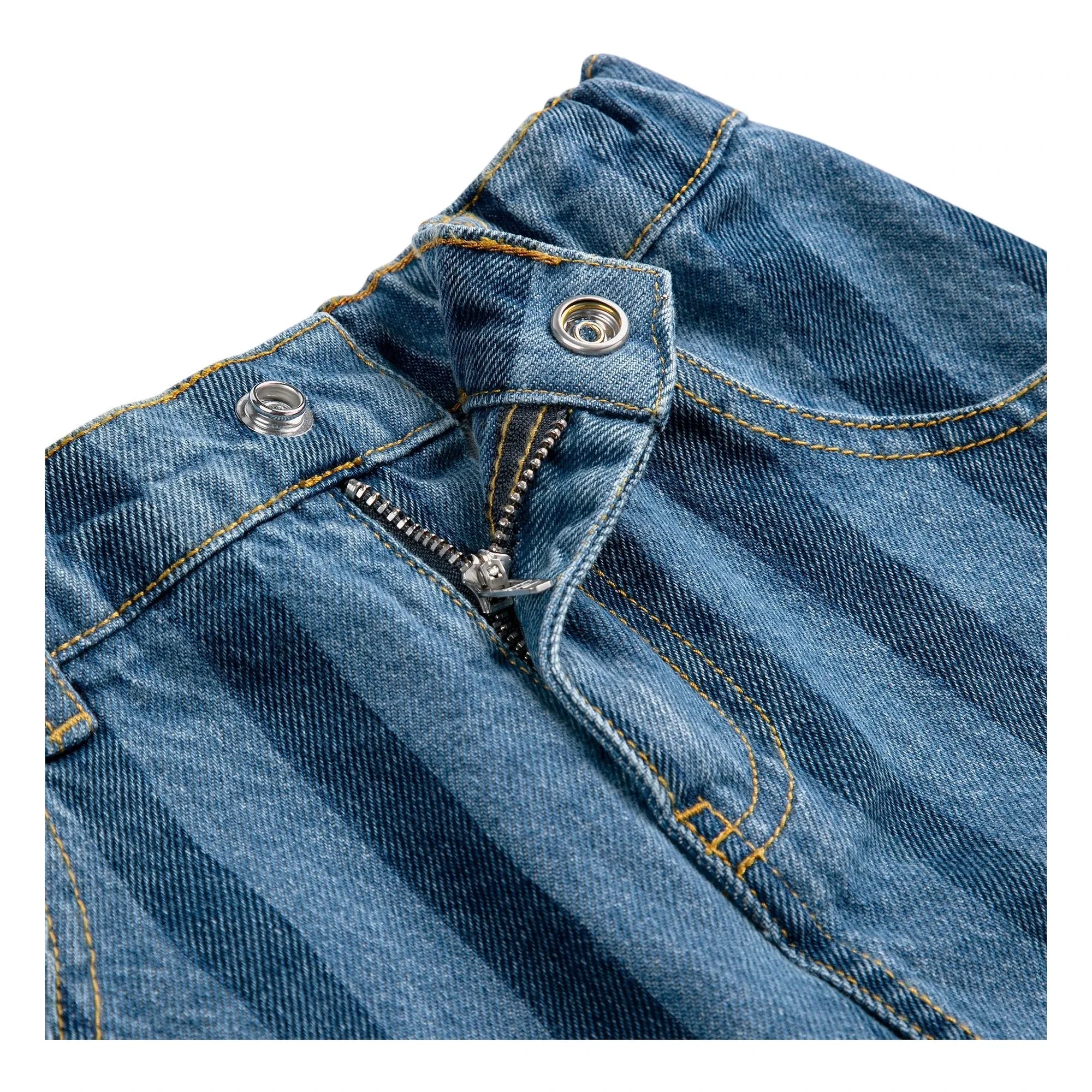 Bobo Choses - Gestreifter Jeansrock Bio-Baumwolle | Blau