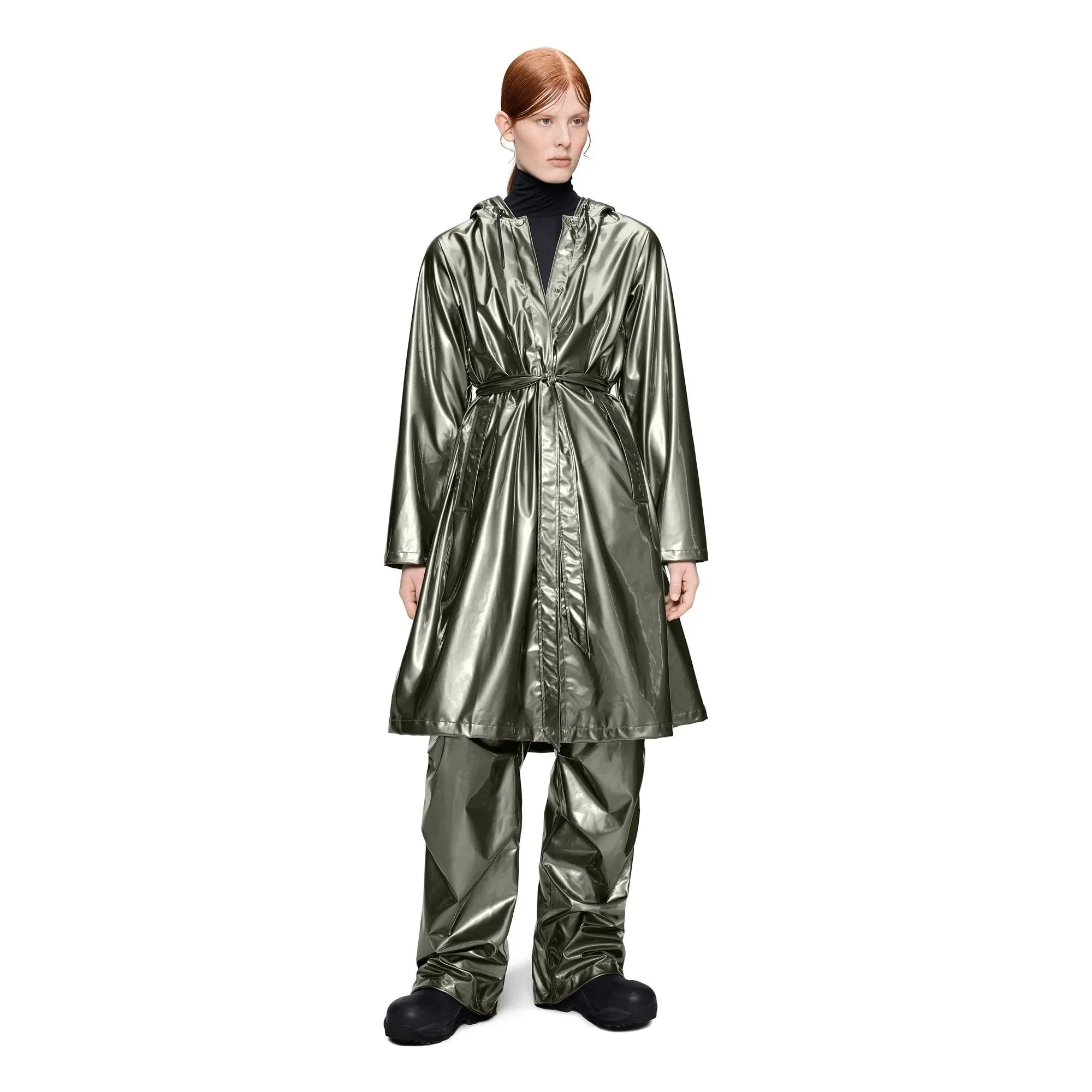Rains – Langer A-Linien-Mantel W3 | Anthrazit
