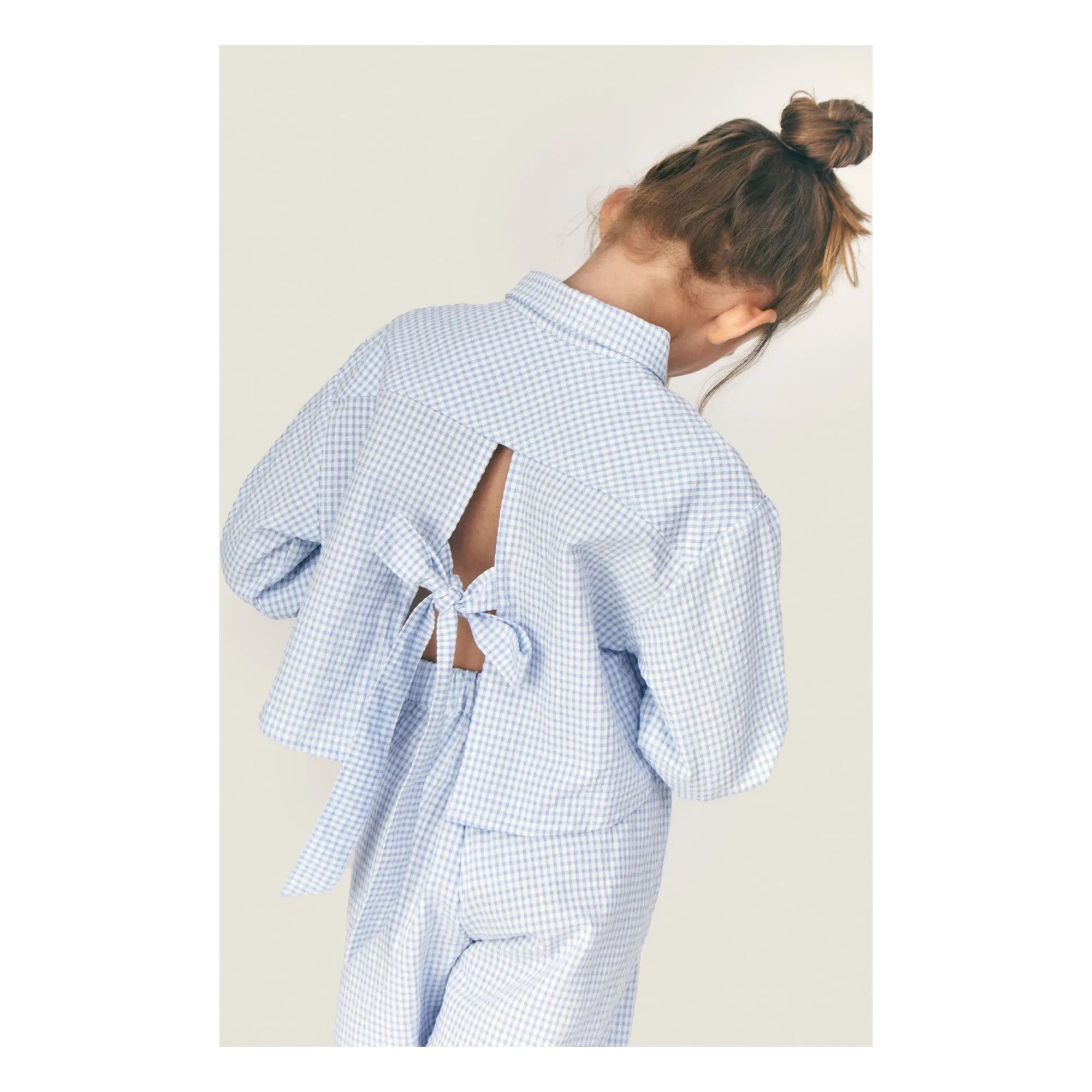 Mipounet - Sylvie Gestreifte Bluse mit Schleife | Hellblau