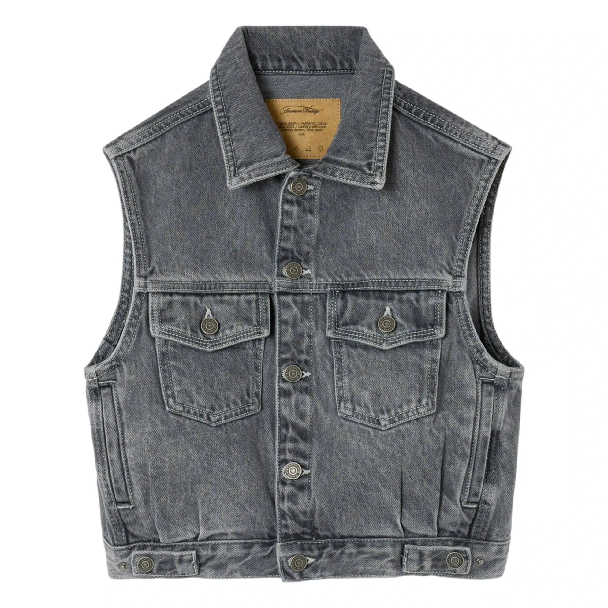 American Vintage - Yopday Ärmellose Jeansjacke | Grau