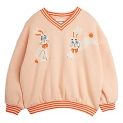 Mini Rodini - Yuvarlak yaka sweatshirt Rabbits Organik pamuk | Pembe