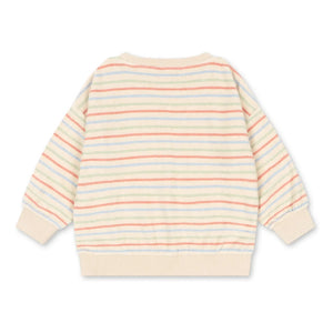 Konges Sløjd - Itty Gestreiftes Geripptes Sweatshirt Bio-Baumwolle | Ecru