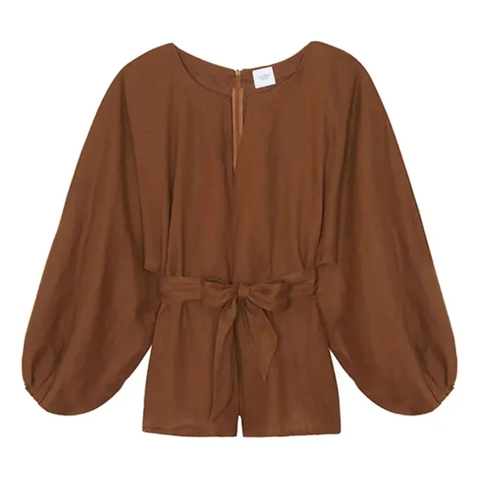 Vanessa Sposi - Leinen-Overall La Bouffante | Schokolade