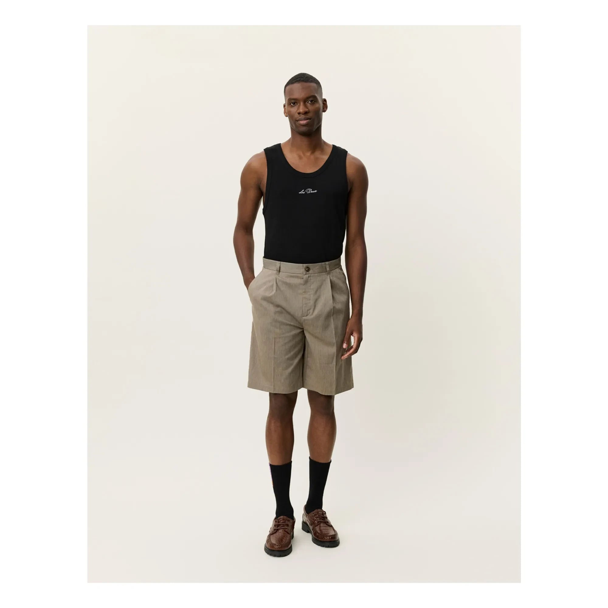 Les Deux – Plissierte Reece Shorts | Grün
