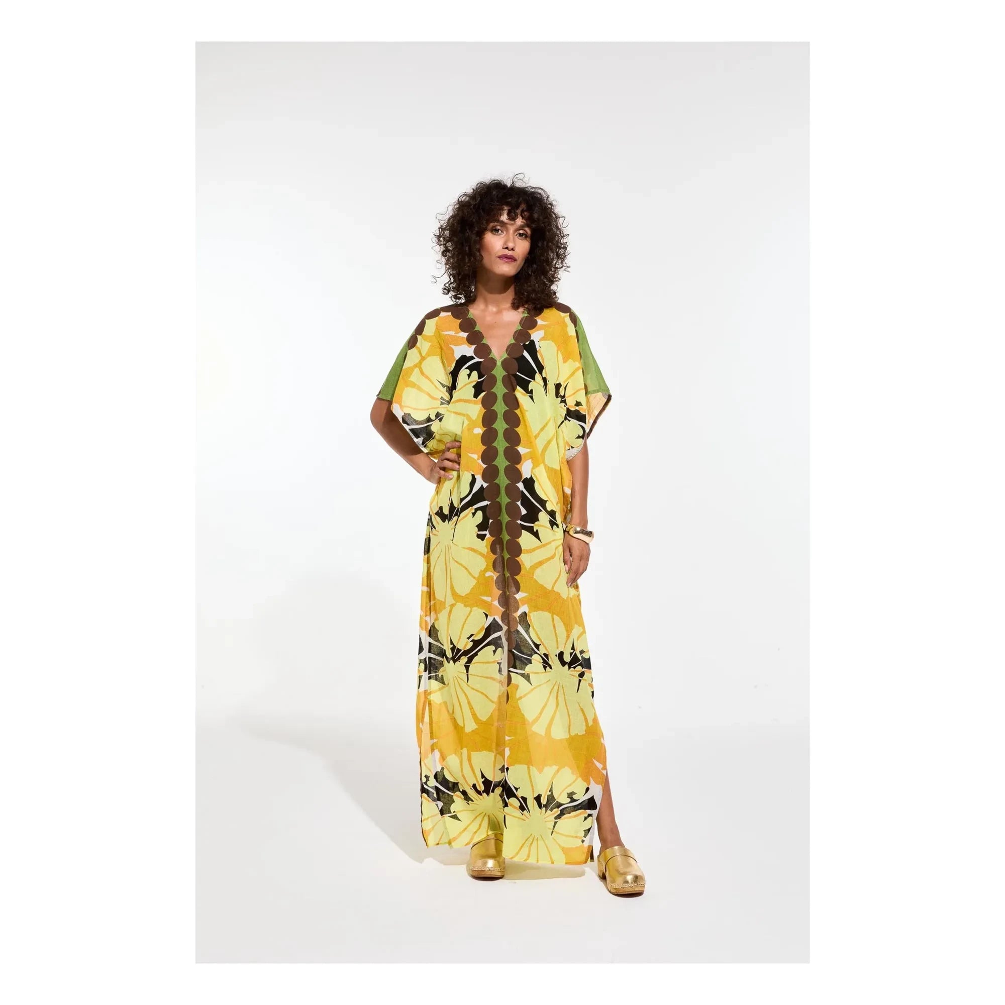 Mapoésie - Hydra Pavot Baumwollkleid | Zitronengelb