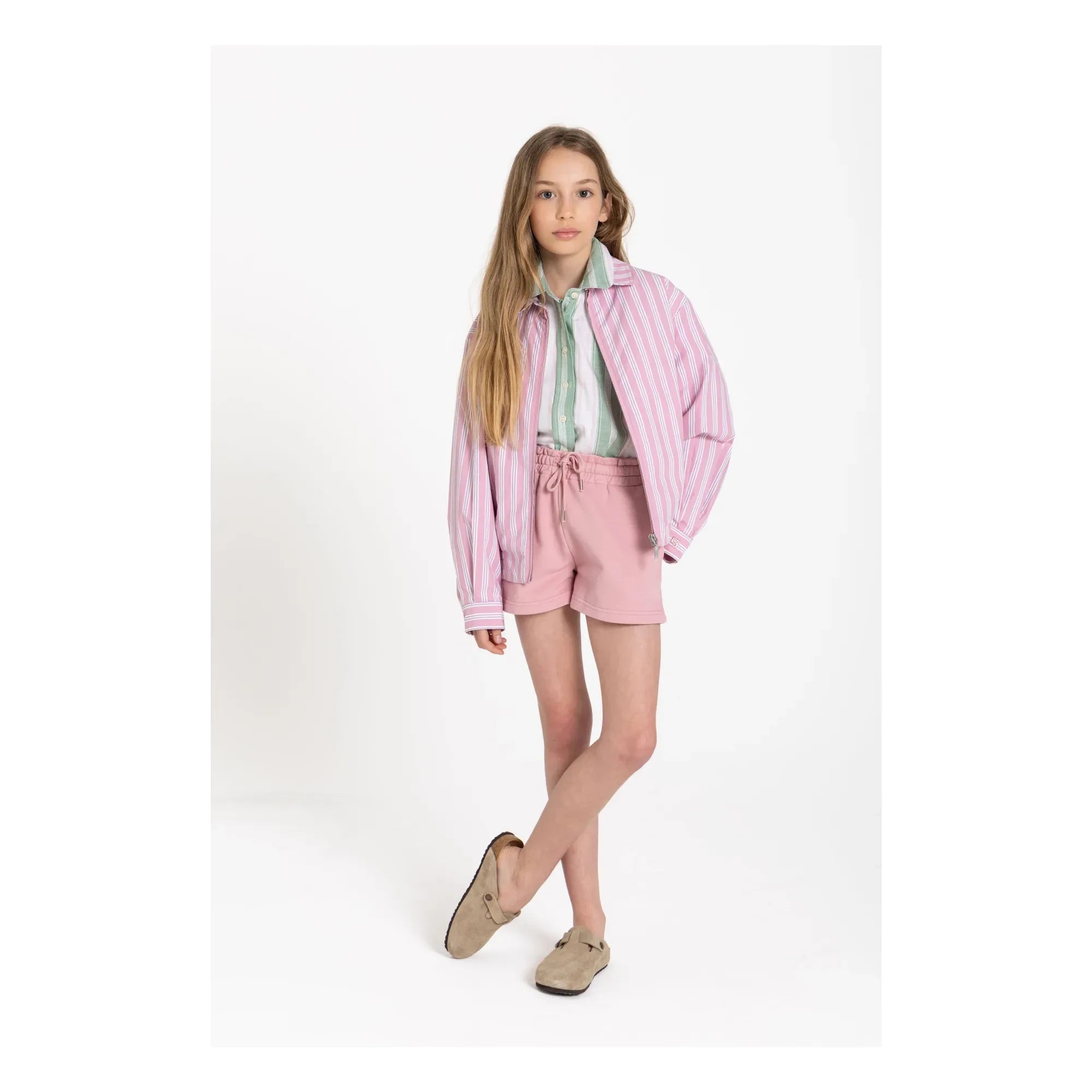 Smallable Kid - Noah Gestreifte Jacke | Puderrosa