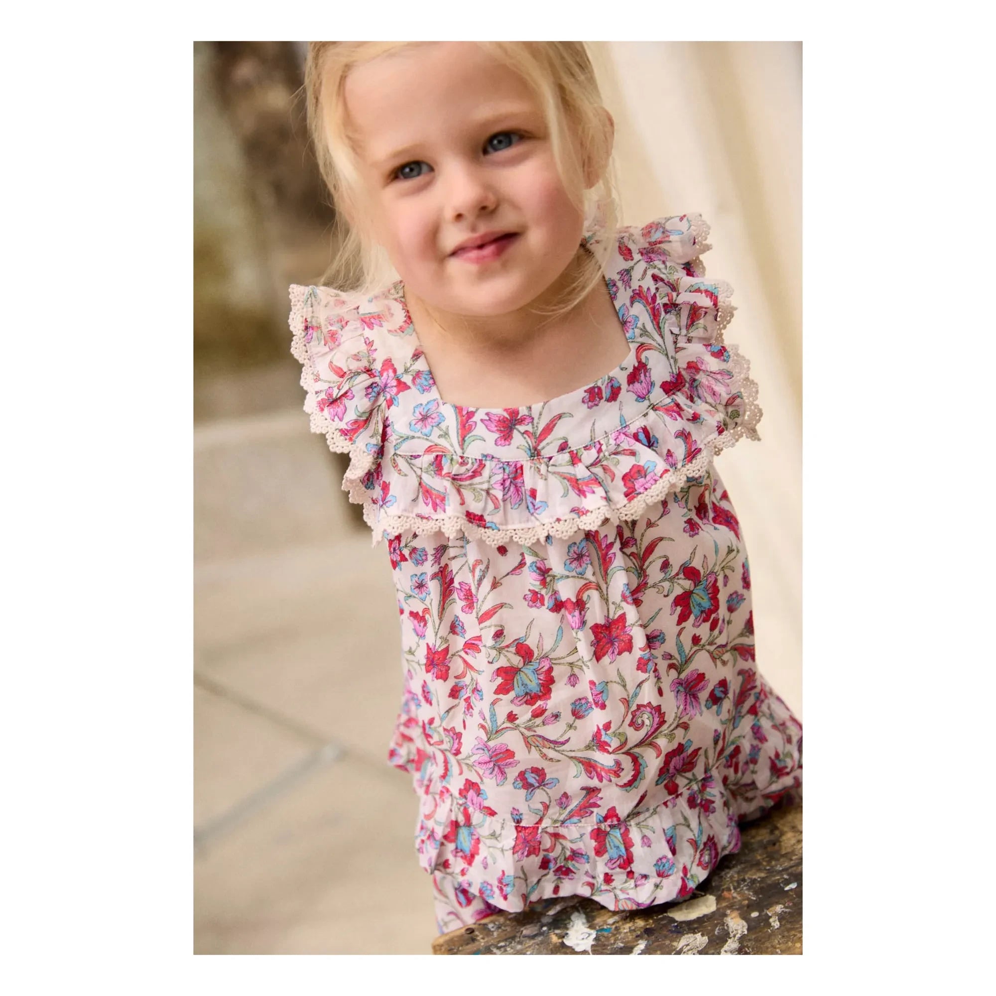 Louise Misha – Inessa Fleurie Bluse aus Bio-Baumwolle | Creme