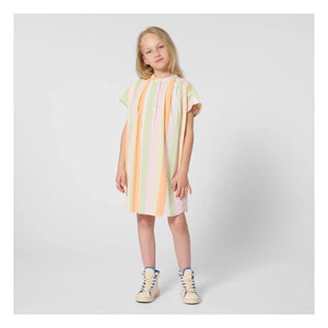 Kenzo - Fröhliches Süßes Gestreiftes Knopfkleid | Hellrosa