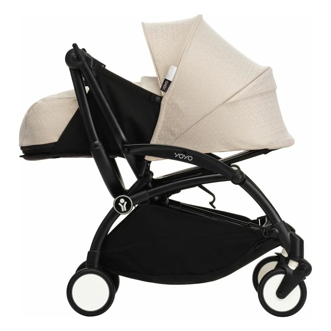 Stokke® - YOYO³ Bonpoint 0+ Neugeborenen-Kinderwagen Schwarzes Gestell | Beige