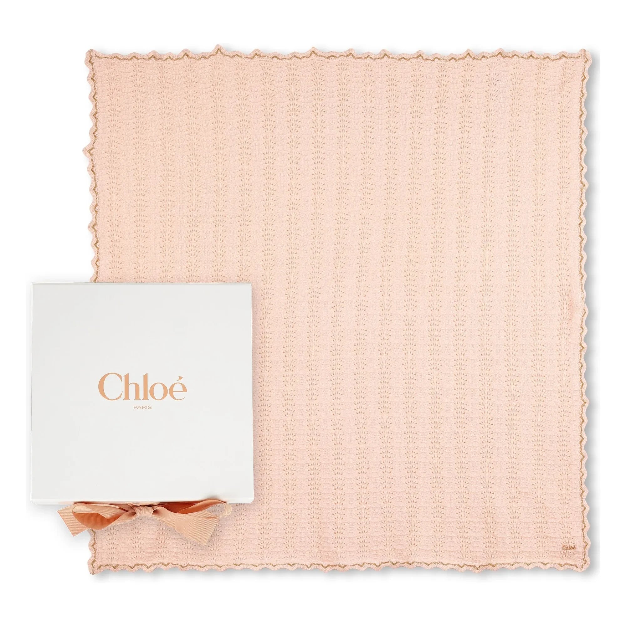 Chloé – Decke aus Bio-Baumwolle | Puderrosa