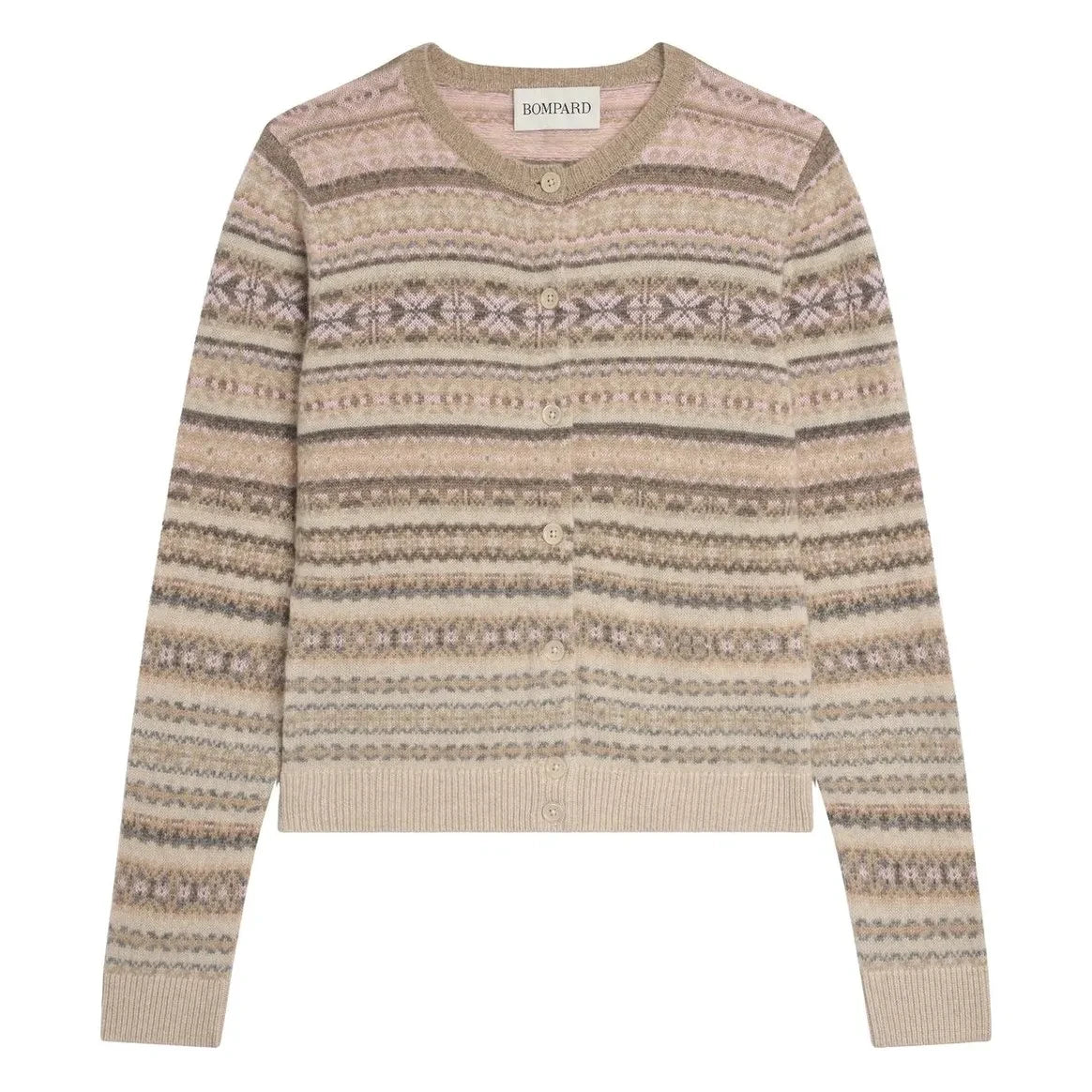 Bompard - Fair Isle Kaşmir Hırka | Rose Quartz