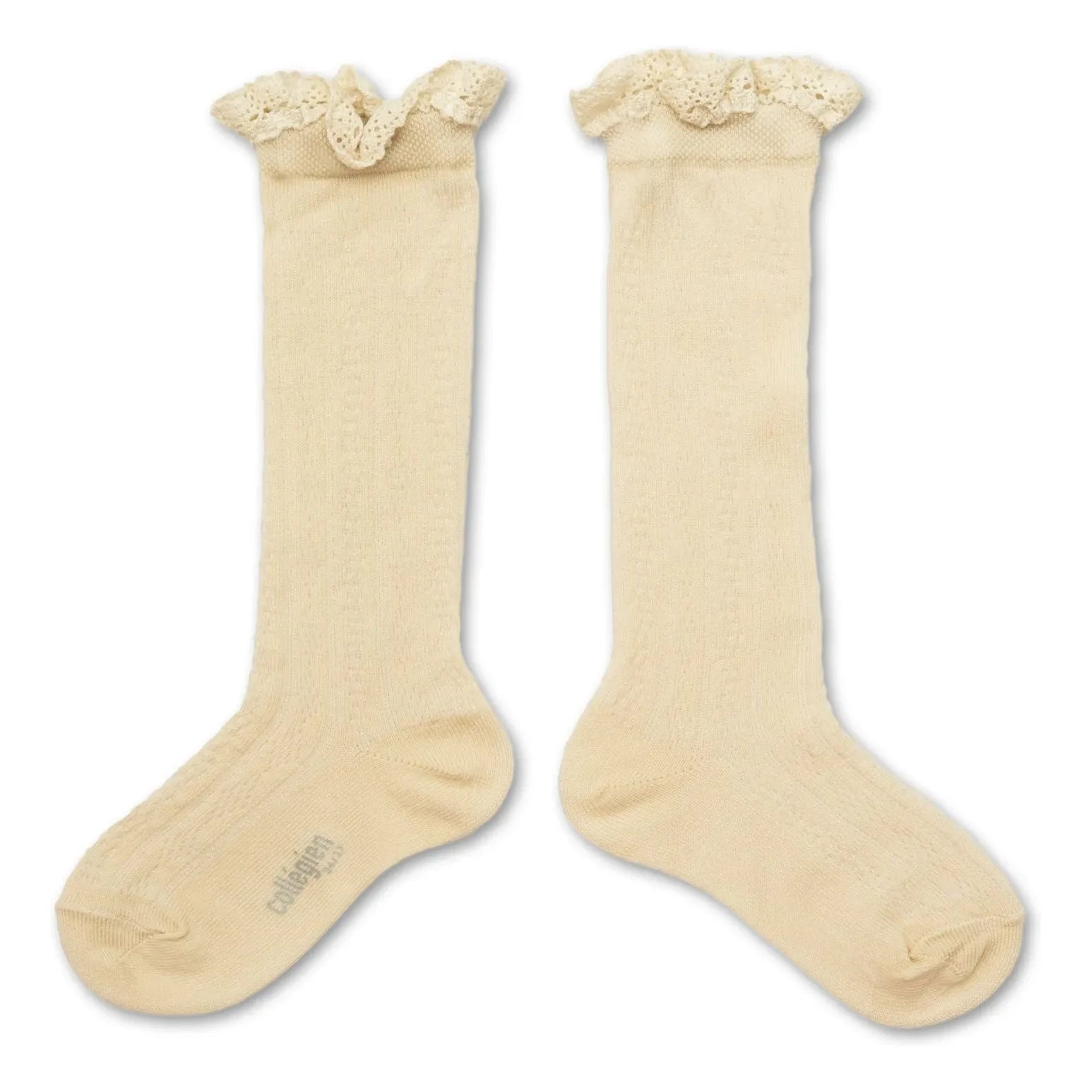 Collégien - Gerüschte Spitzensocken Marie-Anaïs | Natur