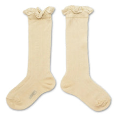 Collégien - Gerüschte Spitzensocken Marie-Anaïs | Natur