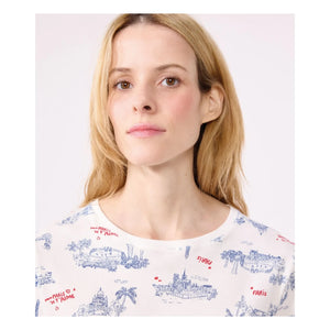 Petit Bateau – Schlafanzug-Shorts aus gerippter Bio-Baumwolle | Ecru