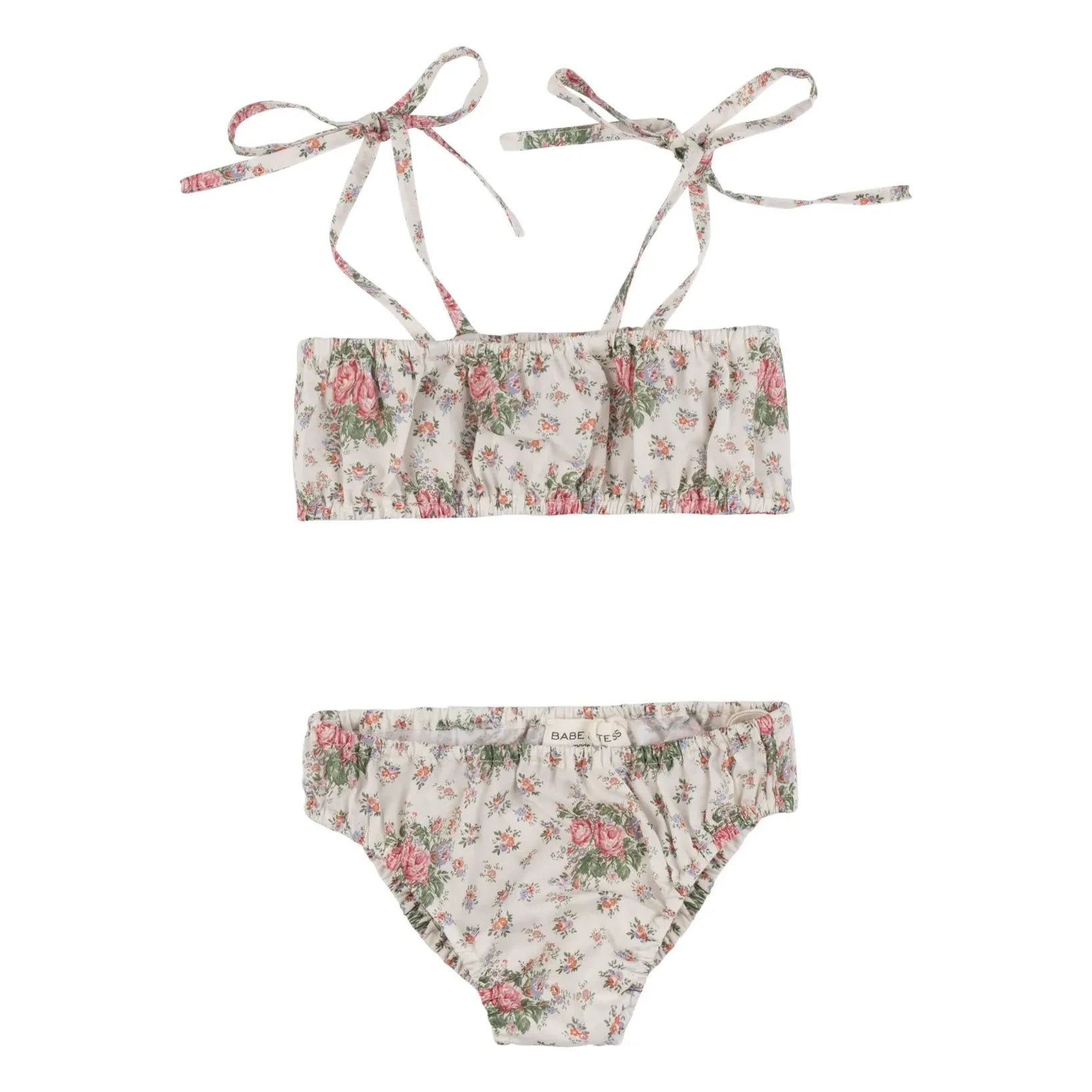 Babe & Tess - Blumenmuster Badeanzug | Cremeweiß
