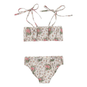 Babe & Tess - Blumenmuster Badeanzug | Cremeweiß